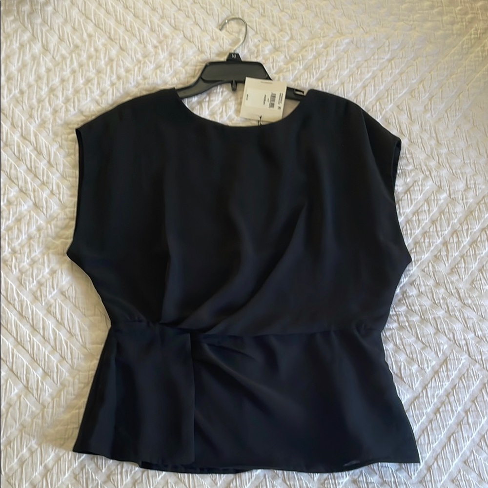 Calvin Klein Black Boxy Blouse Relaxed Fit